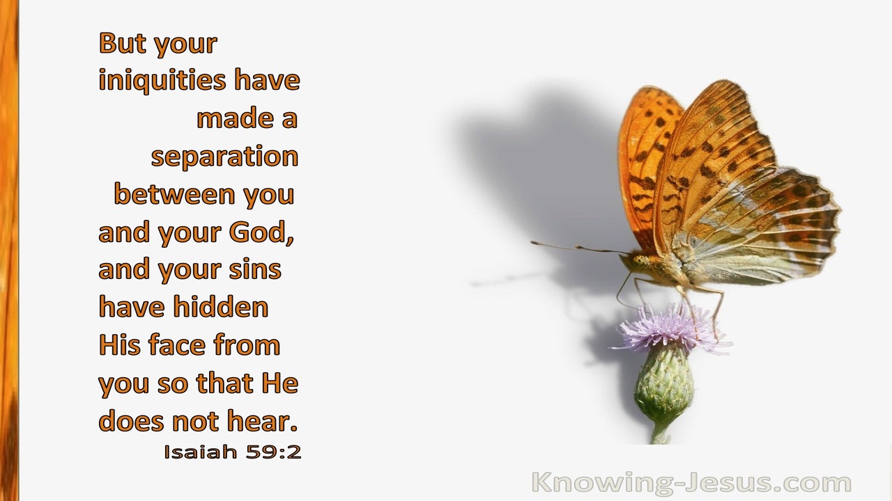 Isaiah 59:2 Your Iniquities Have Made A Separation Between You And God (white)